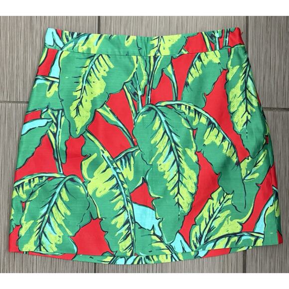 Vineyard Vines Silk Blend Banana Leaf Print Skirt Womens Size 6 NWT Lined - Picture 1 of 6